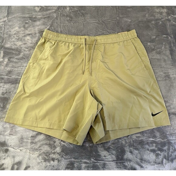 Nike Dri-FIT Unlined Versatile Shorts 7" Tan Khaki Black Logo Men’s Size XL New - Picture 1 of 9